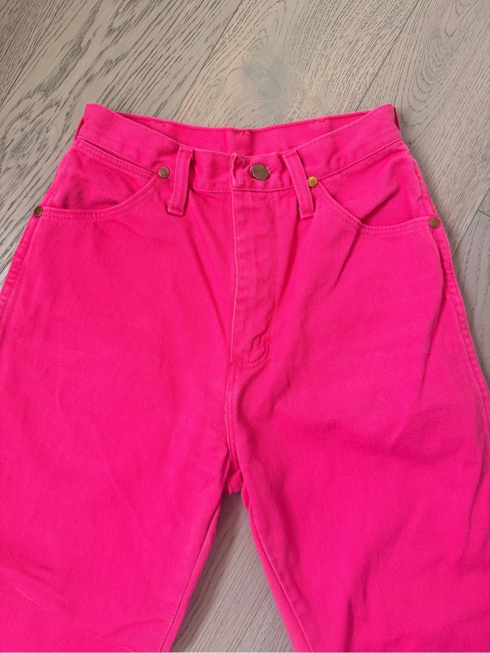 Women’s Vintage Wranglers high waisted straight leg jeans, pink 80/90’s size 8 - Picture 2 of 10